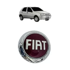 Emblema Grade FIAT Cromado Vermelho Palio 2001 a 2004 Siena 2001 a 2004 Marea 2000 a 2007 Brava 00/07 sem parafuso
