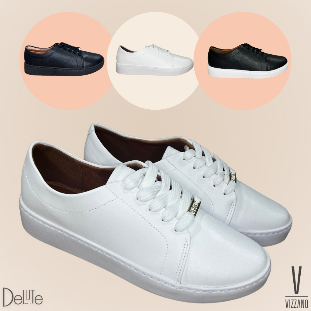 Tênis Feminino Vizzano Branco Casual Clássico Leve Macio e Confortável Moda Passeio em Oferta na Shopee