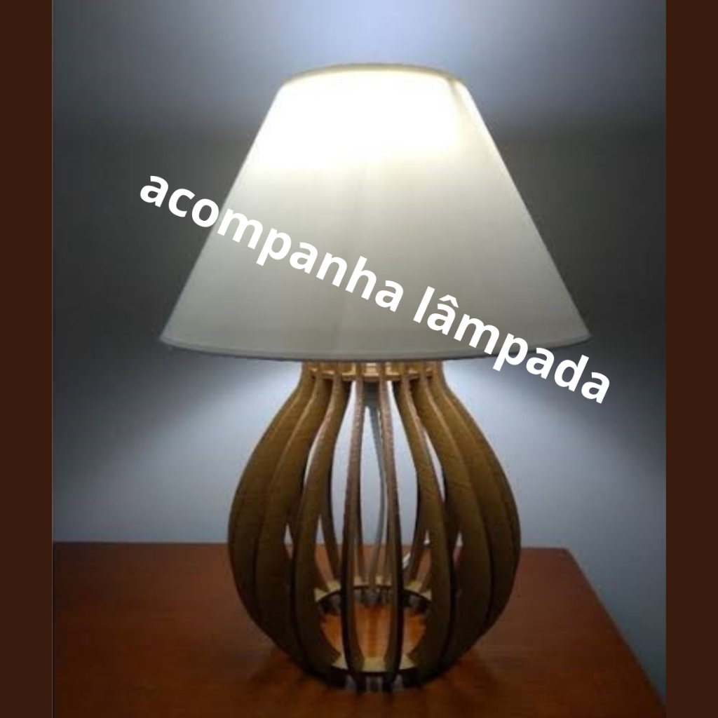 Abajur Cúpula Grande luxo com Lampada Bolinha para Criado Mudo e Mesinha de Cabeceira