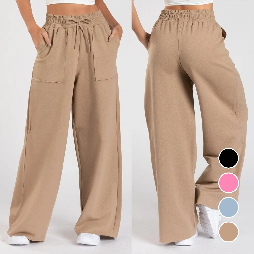 Calça Pantalona Moletinho Feminina