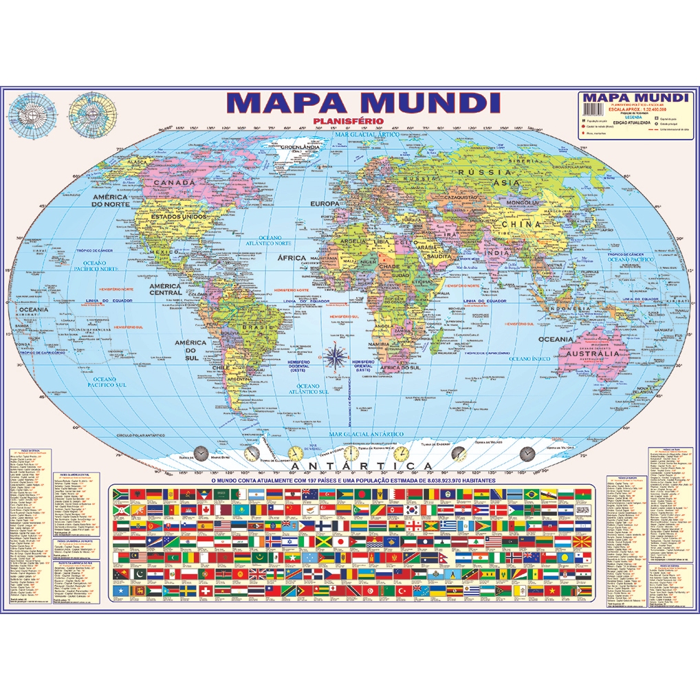 EDIÇÃO 2026 - Mapa Mundi Mundo Politico Escolar Grande Tamanho 120 X 90 Cm - Gigante em Oferta na Shopee