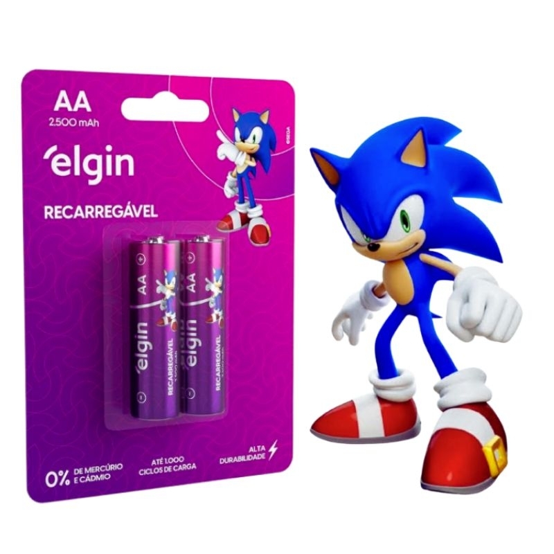 kit 2 Pilha AA Recarregável 2500 mAh Elgin