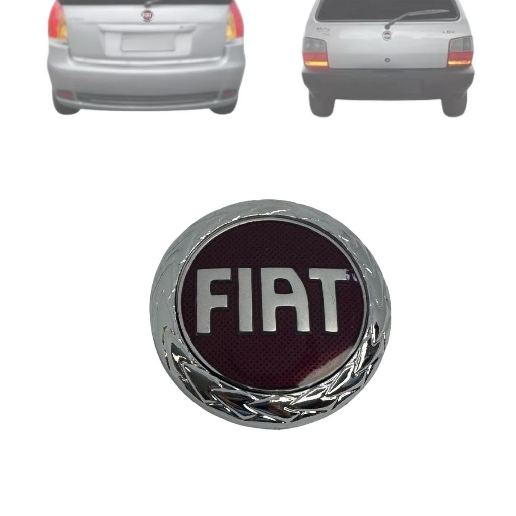 EMBLEMA PORTA MALA FIAT REDONDO VERMELHO PALIO 00/04 UNO FIRE 04/07 WEKEEND 04/07 em Oferta na Shopee