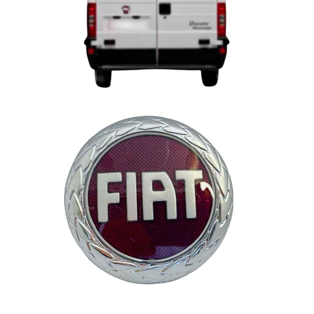 Emblema Porta Mala Logo Fiat Siena 1998 a 2007 Ducato 1998 a 2007 Vermelho Antigo