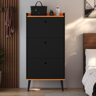 Sapateira Vertical 3 Portas Retrô com Pés Quarto Organizadora Dark - Cores em Oferta na Shopee