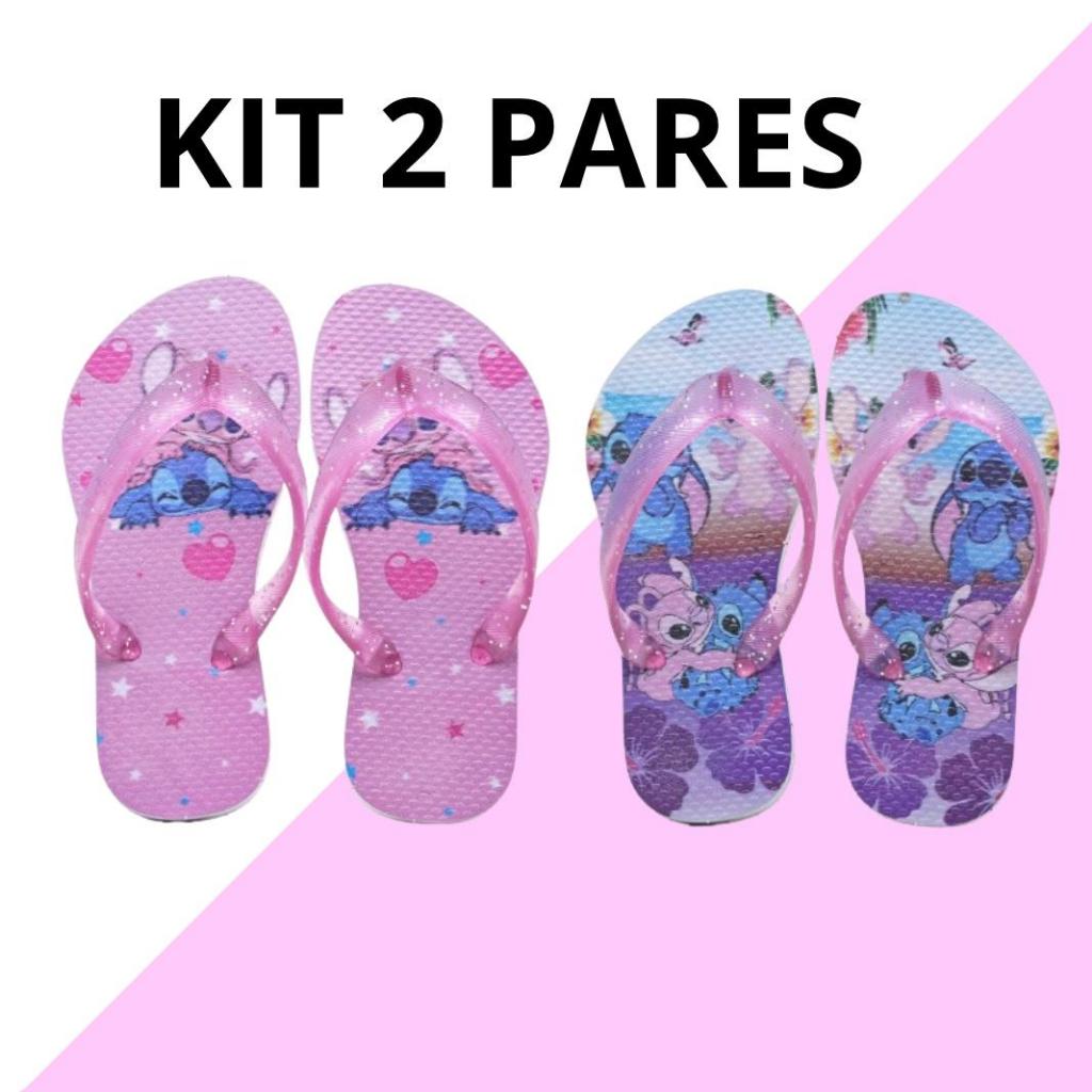 Kit 2 Pares Chinelo Infantil Feminino 26 ao 32 - Modelos Diferentes em Oferta na Shopee