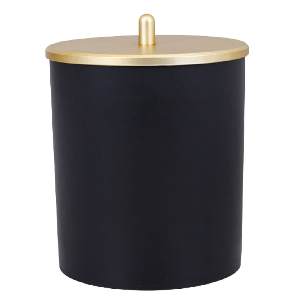 Lixeira 5 Litros Banheiro Pia Cozinha Escritório Lavabo Preta Tampa Dourada ARTHI em Oferta na Shopee