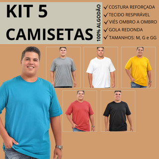 Kit 5 camisetas Plus size Dia dos Pais 100% algodão qualidade e preço bom Confecção Própria ~~ Dia dos Pais em Oferta na Shopee