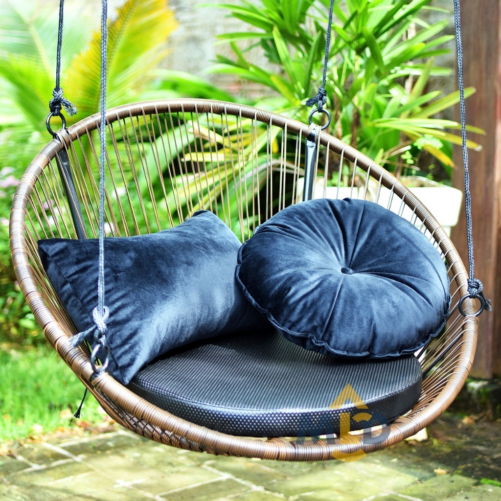 Cadeira Balanço + 2 Almofadas Suspensa Decoração Casa Varanda Jardim Area Externa Descanso Modern