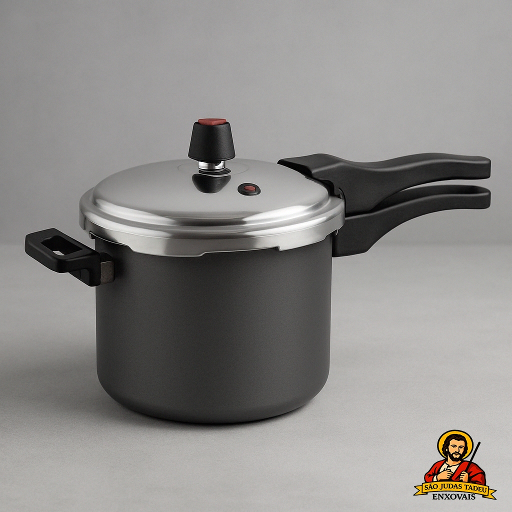 Panela de Pressão 4,5L Antiaderente – Válvula de Segurança, Cabo Antitérmico e Revestimento Interno