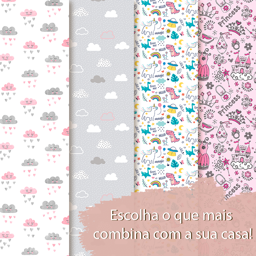 Papel de Parede Adesivo Infantil Nuvens Princesa Bailarina Gato Floral Unicórnio Dino Arco Iris em Oferta na Shopee