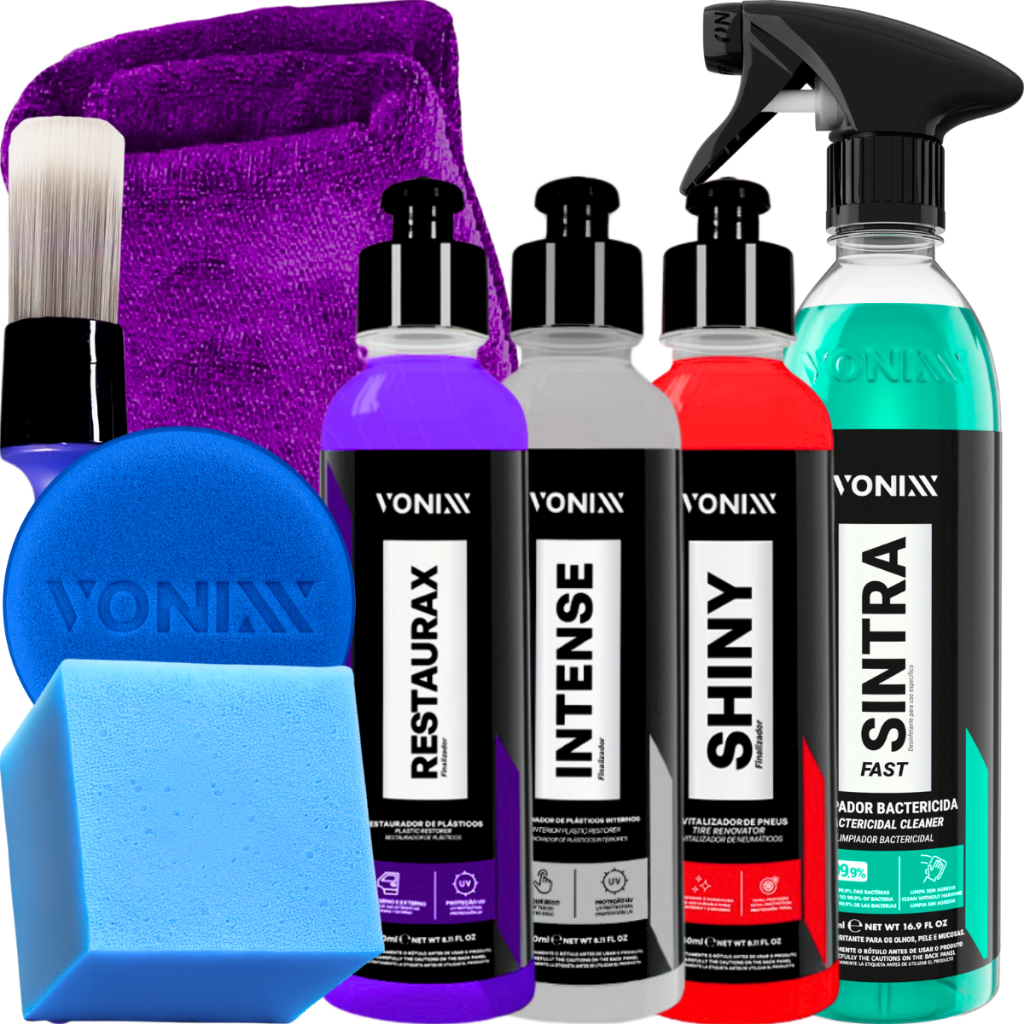 Kit Revitalizador de Plásticos Restaurax Intense Sintra Fast Shiny Pretinho Brilhante Vonixx em Oferta na Shopee