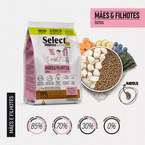 Detalhes do Ração Monello Select para Gatos Mães e Filhotes 7Kg