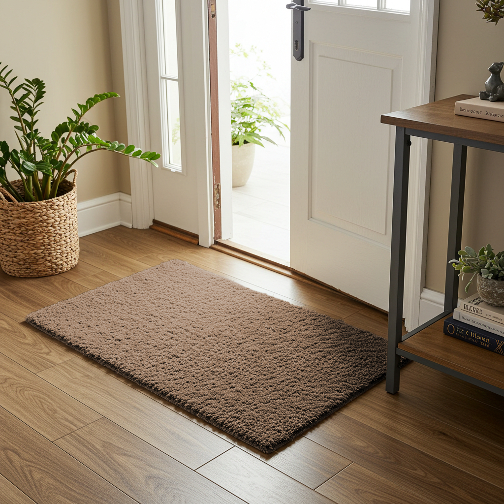 Tapete Peludo Felpudo Shaggy de Porta Quarto Sala 40x60 Antiderrapante Tabaco Mesclado