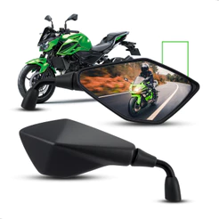 Retrovisor Modelo Z400 Rosca Honda Fixo Haste Curta Esportivo Kawasaki Lente Convexa