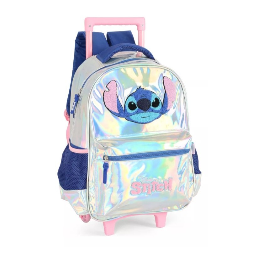 Mochila de Rodinhas Holográfica Stitch - Luxcel - Baby & Kids Fashion