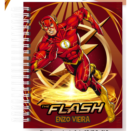 Agenda escolar THE FLASH - LIGA DA JUSTIÇA personalizado com nome - ESCOLHER CAPA