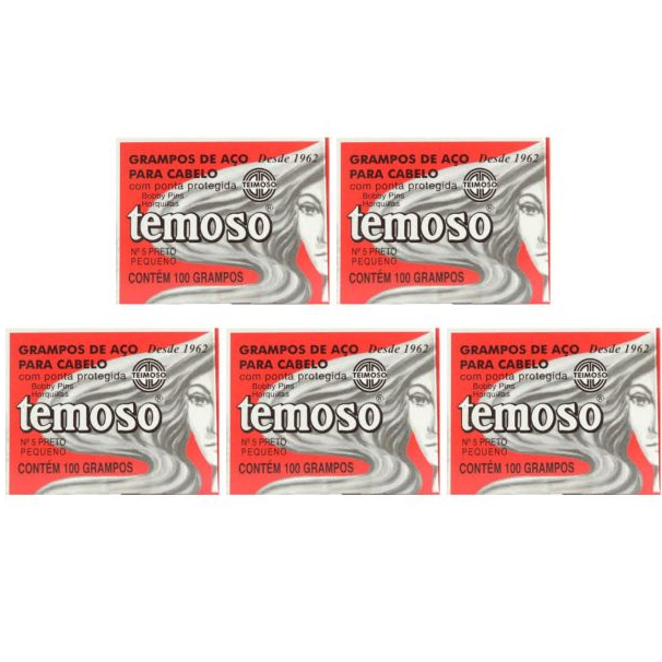 500 unidades grampo para penteados PRETO n5 TEIMOSO 5 caixas com 100 unidades cada em Oferta na Shopee