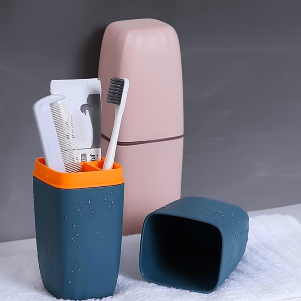 Porta Escova De Dentes Creme Dental Com Divisórias E Tampa-8100