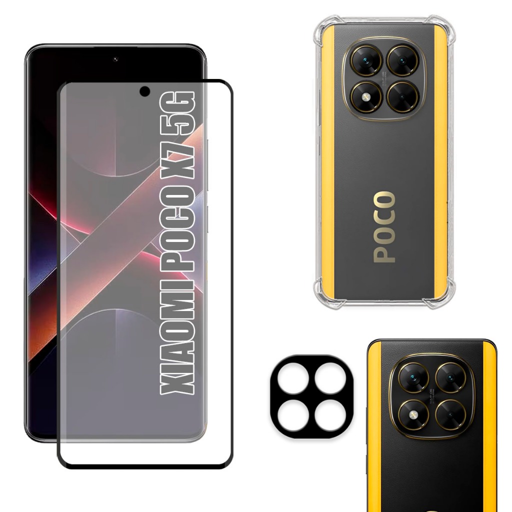 Kit Para Xiaomi Poco X7 5g | Película Fosca de Cerâmica - Capa Anti Shock - Película da Câmera 3D em Oferta na Shopee