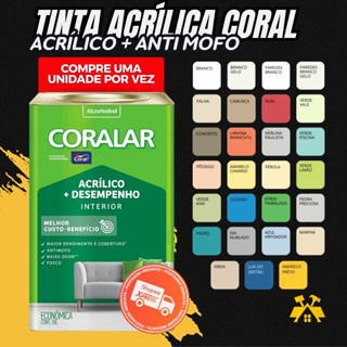 Tinta Econômica Fosca Coralar Paredes Coral 18 Litros Anti Mofo Acrílica Interno Interior Cores em Oferta na Shopee