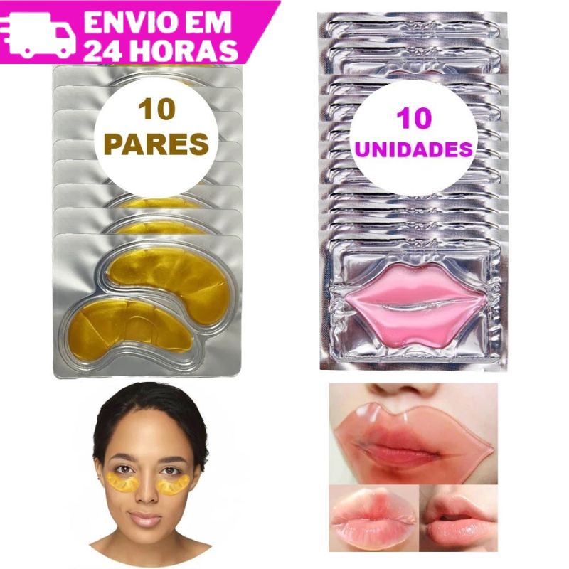 Kit 10 Hidratante Labial E 10 Pares Máscara Para Olhos em Oferta na Shopee