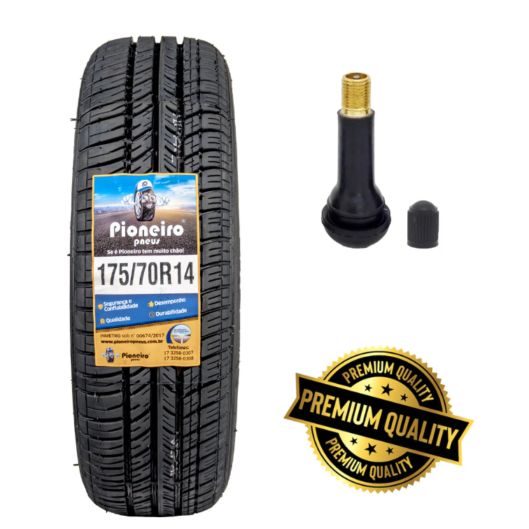 Pneu Aro 14 175/70 R 14 - Inmetro - Remold Pioneiro +  ***BRINDE BICO ***