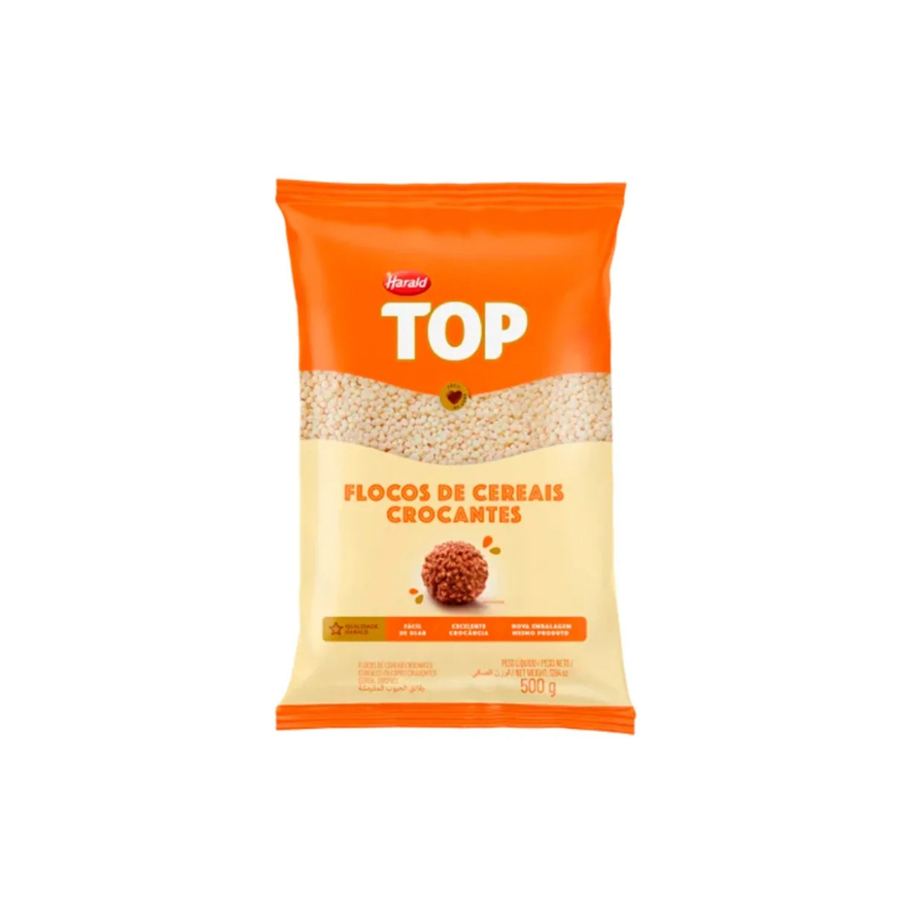 Flocos de Arroz Harald 500g Crocância para Confeitaria em Oferta na Shopee