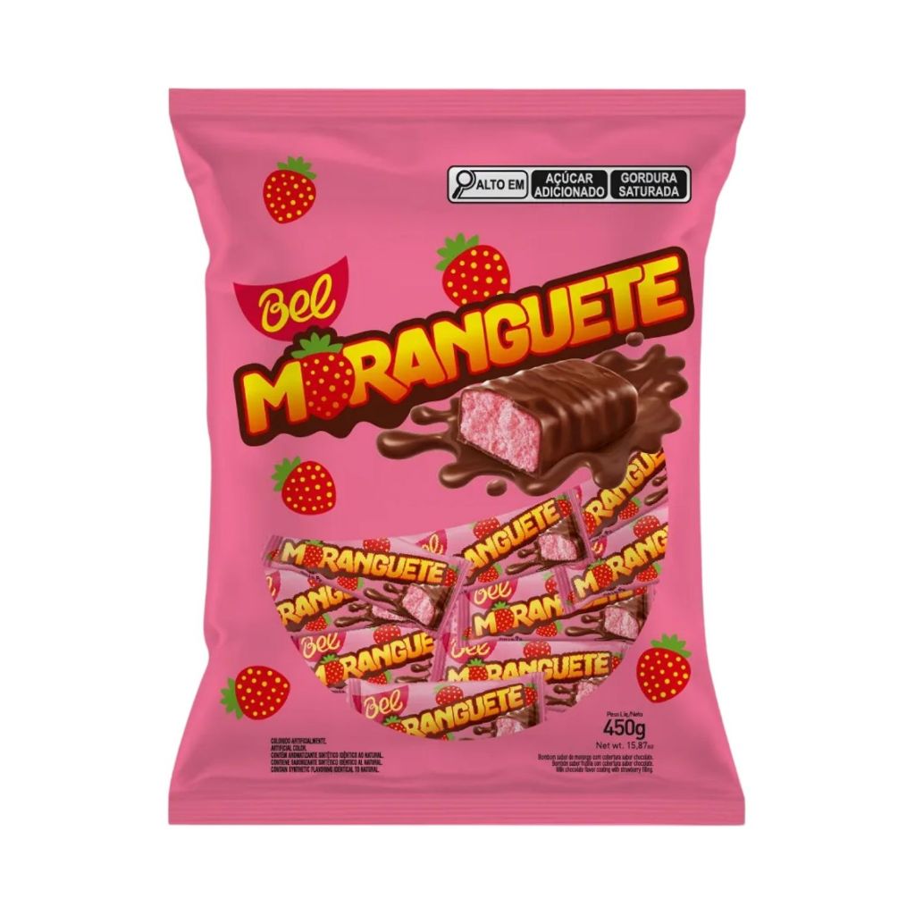 Chocolate Moranguete Bel 450g - 50 Unidades