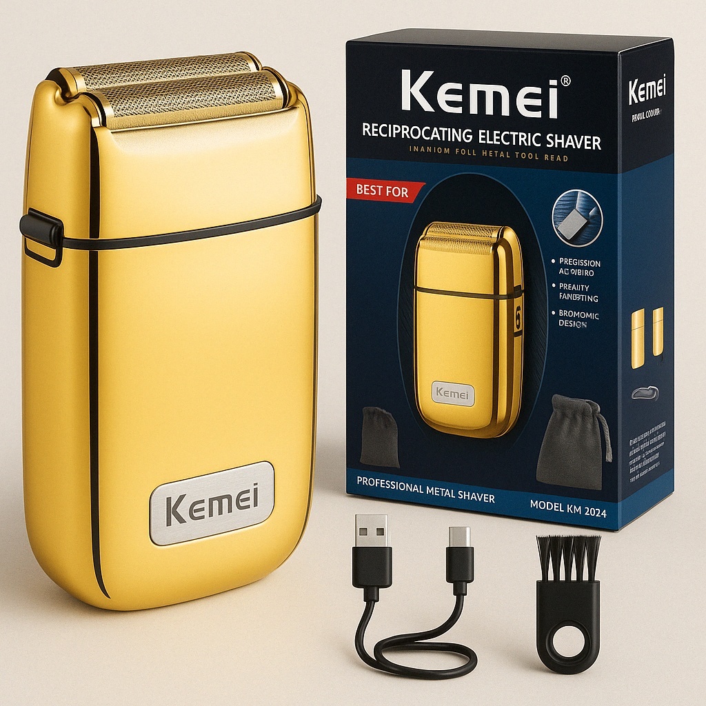 Máquina Acabamento Shaver Profissional Kemei Barbeador Barba Km-TX1 Recarregável Sem Fio Sem Pelo em Oferta na Shopee