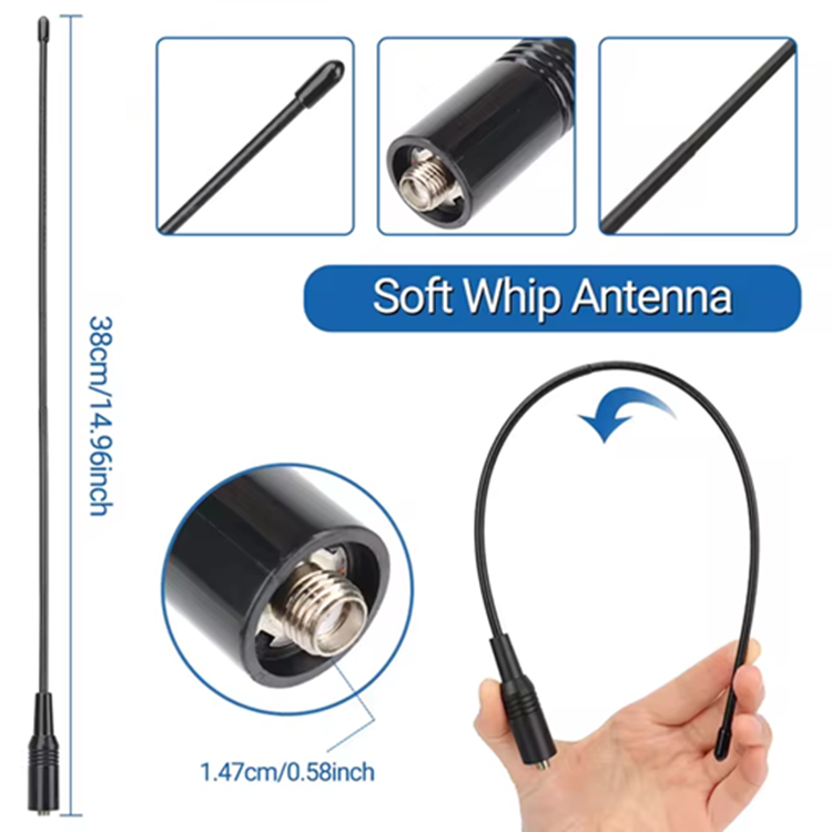 Antena Para Radio Baofeng Abbree Tri-band 771 Flexivel Uv-82 Uv-5R