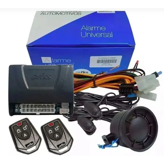 Alarme Automotivo Universal FKS 12v Com Controle Remoto Kit Completo Instalação Sem Bloqueio