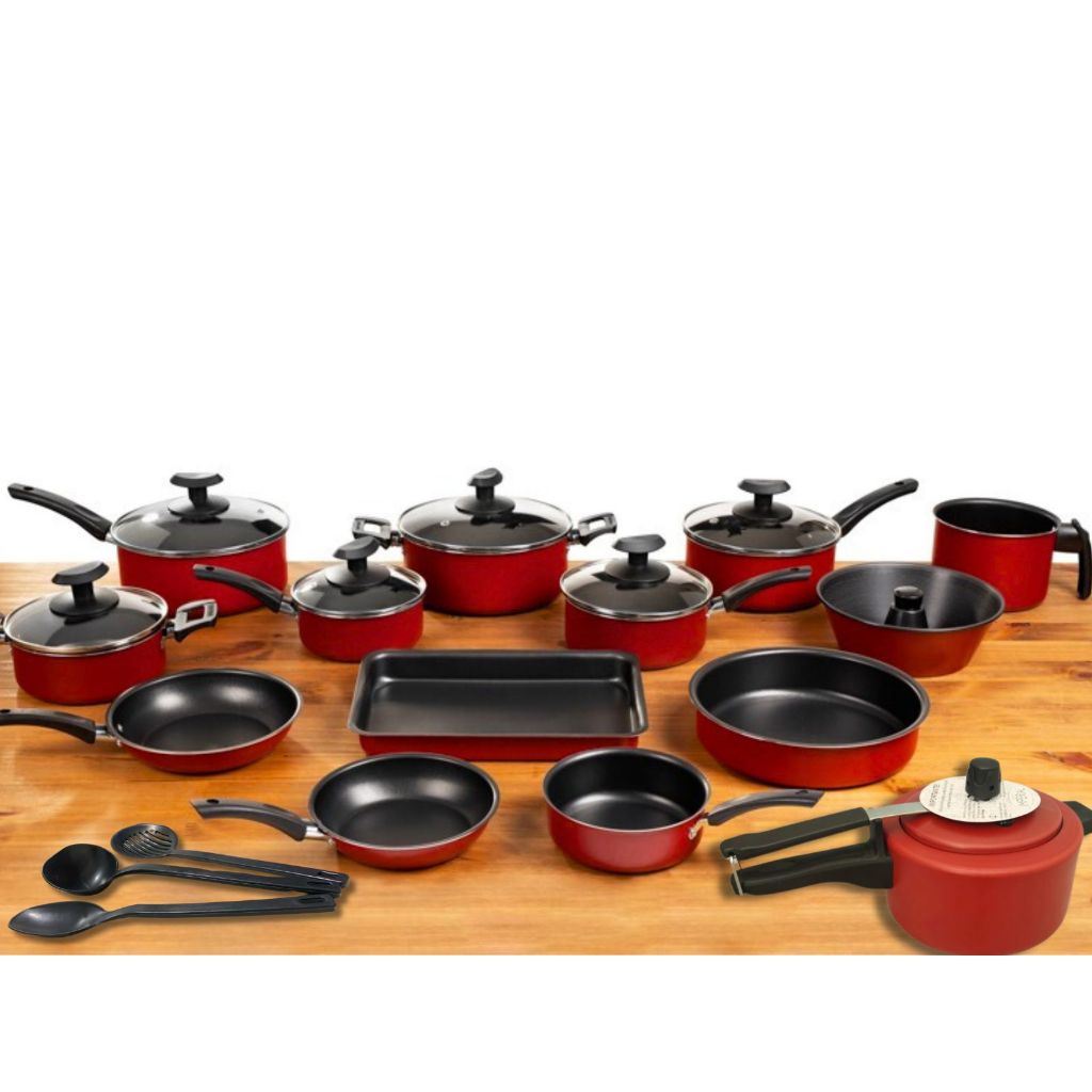 Conjunto Panelas 17 Pc Antiaderente Panela Pressão 2 litros