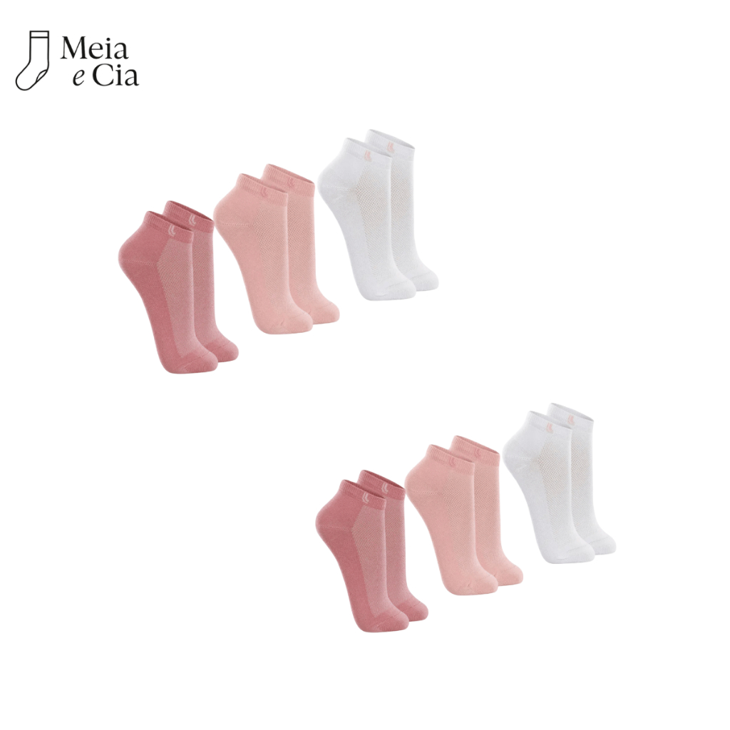 Kit 6 Pares Meias Lupo Sport Feminina Original | Cano Curto Algodão Confortável e Durável em Oferta na Shopee
