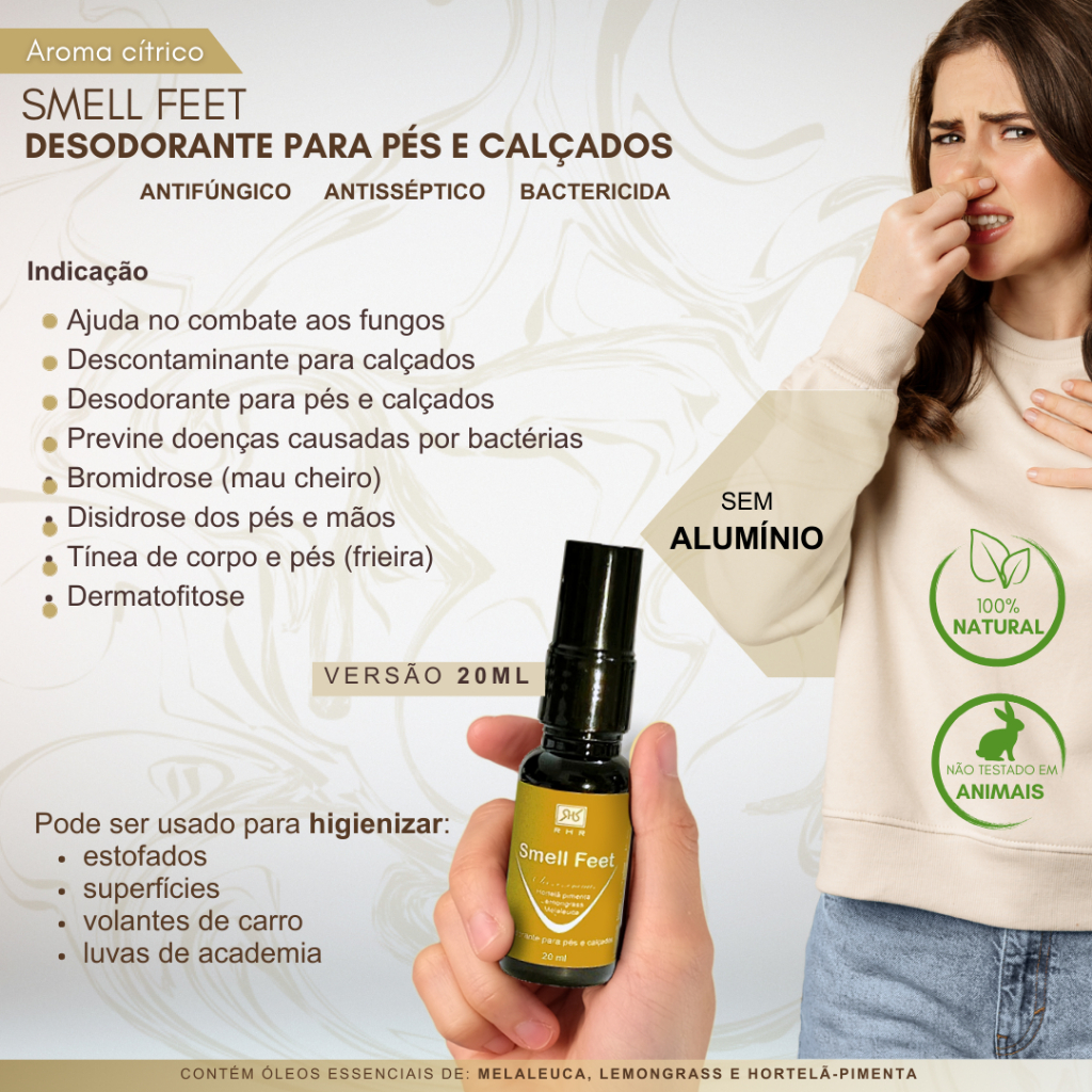 Desodorante para Pés e Calçados sem alumínio - Smell Feet Verde 20ml