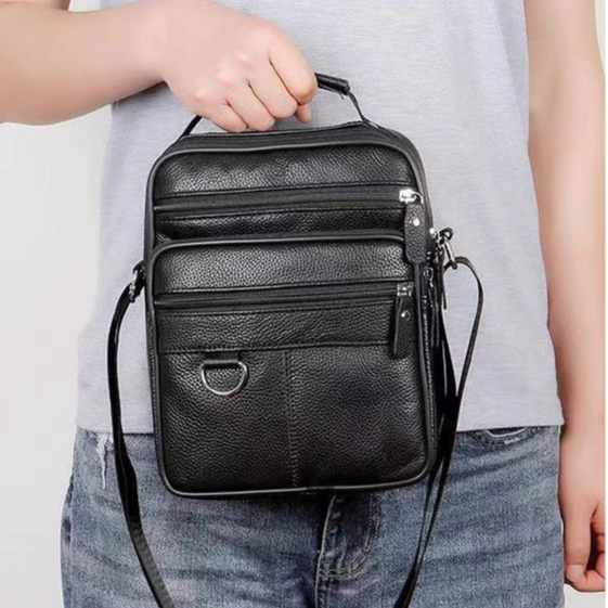 Bolsa Pochete Grande Transversal Masculino Executivo De Ombro De Couro PU TM9079 TM