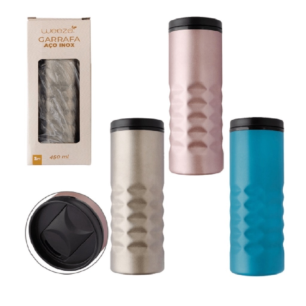 Garrafa Squeeze Aço Inox Agua Fitness Academia Escola Viagem em Oferta na Shopee