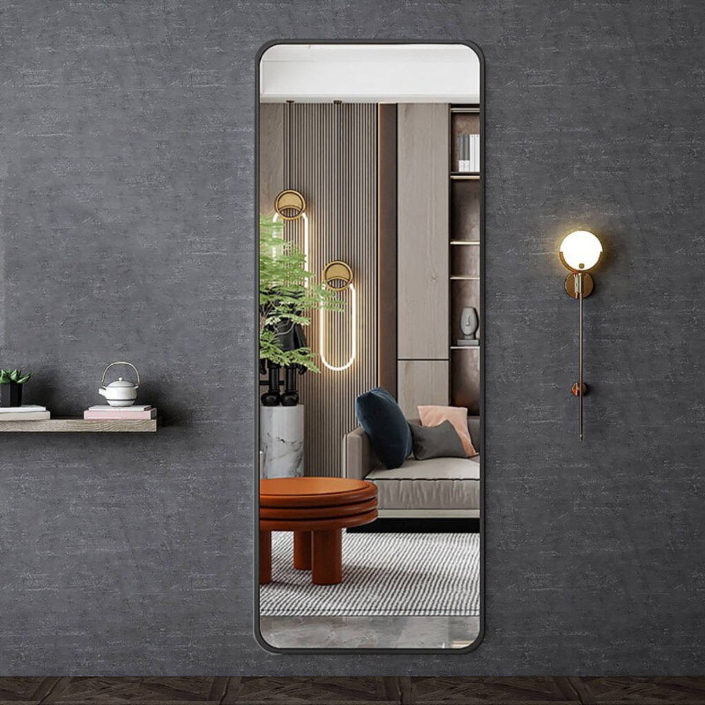 ESPELHO 1 METRO GRANDE RETANGULAR DE VIDRO DECORAÇÃO PARA SALA QUARTO BANHEIRO SUPORTE OU ...