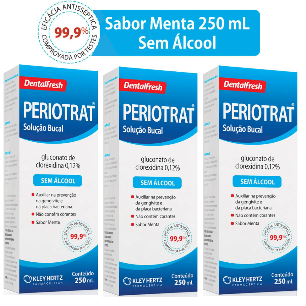 Periotrat Enxaguante Bucal Menta Sem Álcool 250ml
