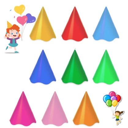 16 Chapéu de Aniversário Festa - cores variadas