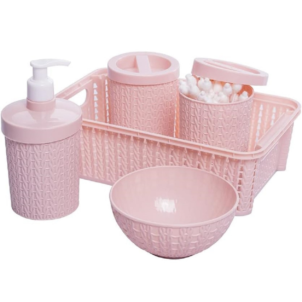 Kit Higiene Plasútil Trama 5 Peças Rose