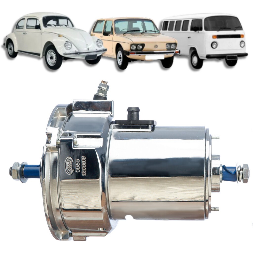 ALTERNADOR VW BRASILIA 1973/ FUSCA KOMBI CROMADO 12V 75AMP em Oferta na Shopee