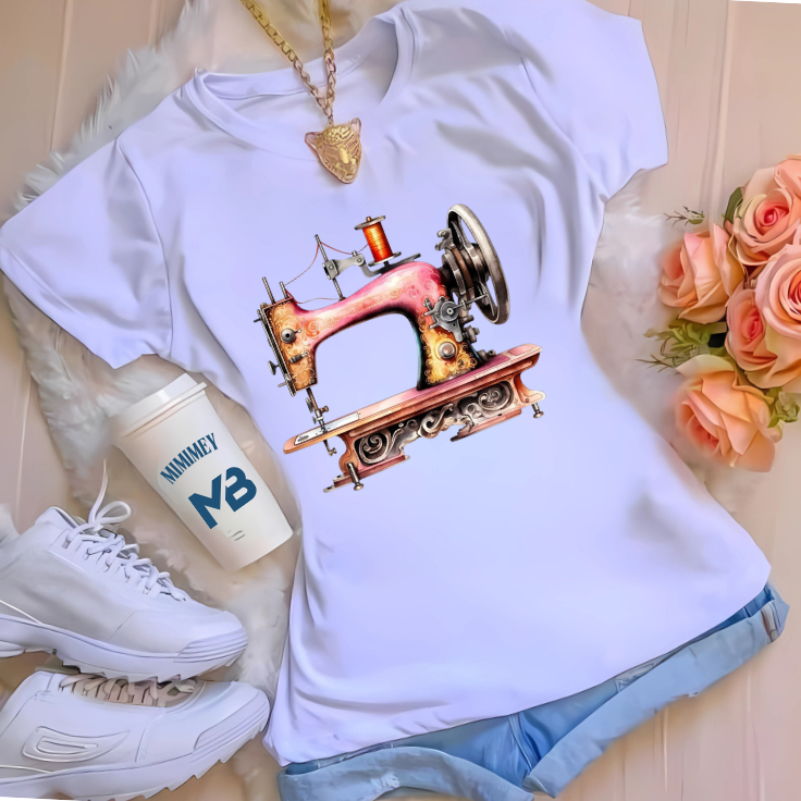 Bella Gis Camiseta Profissões Costureira Máquina de Costura Artesã Artesanato em Oferta na Shopee