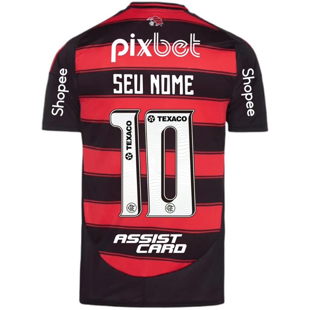 Manto Flamengo Jogo 1 Adidas 2025 – Personalize Seu Nome e Seu Número + Kit Patrocínio - Sports & Outdoors