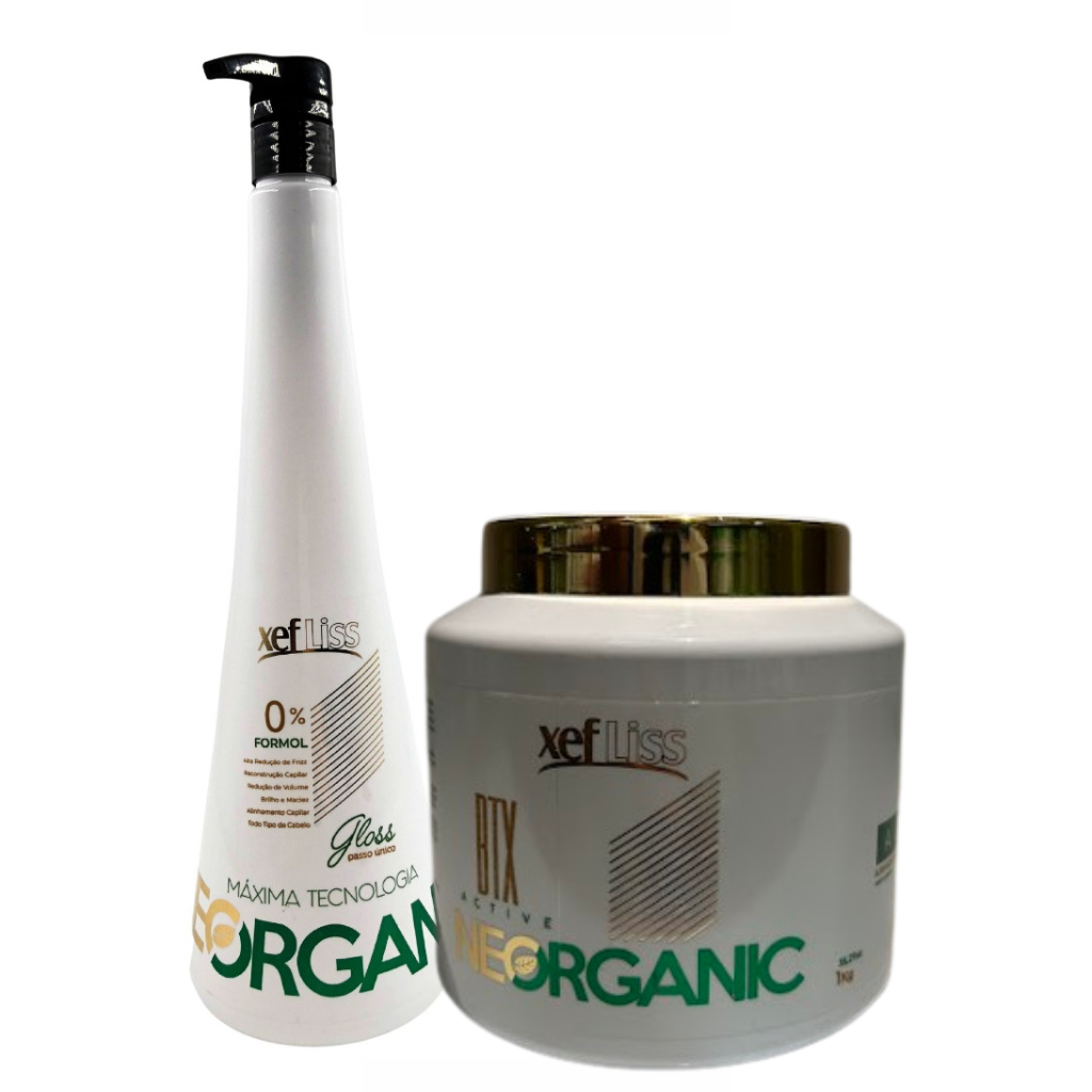Kit Neorganic Profissional Botox Sem Formol Anti-Frizz + Progressiva Neorganic Passo Único Xef Liss