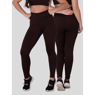 Calça Legging Fitness Feminino Poliamida Cintura Alta Basic Recorte em Oferta na Shopee
