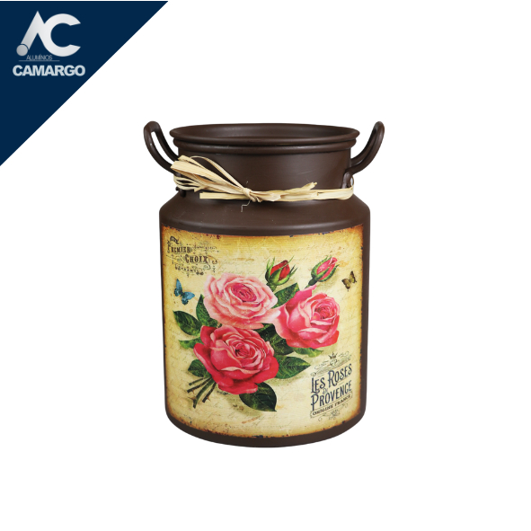 Latão 5 Litros Vintage Retro Decoração Decoupagem em Oferta na Shopee