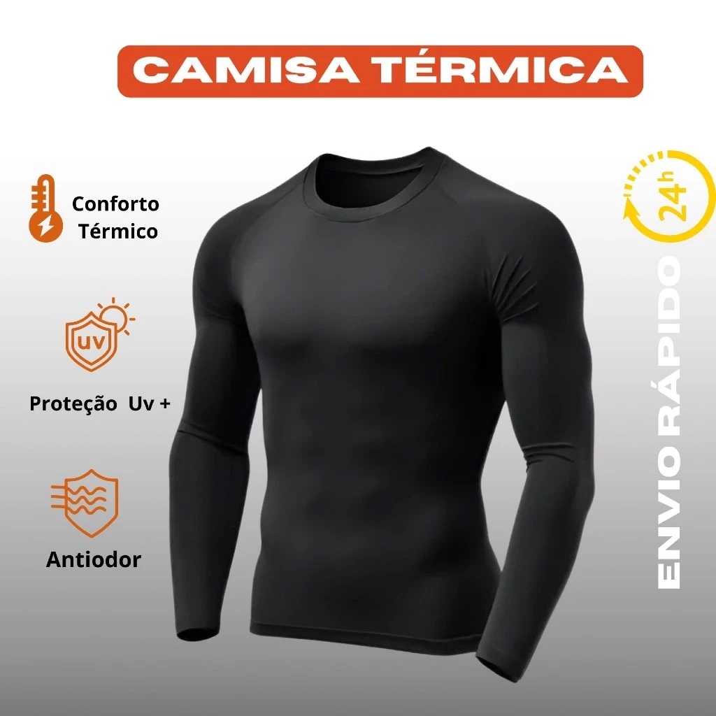 Camisa Térmica Proteção Uv50+ Segunda Pele Unissex Feminino/Masculino