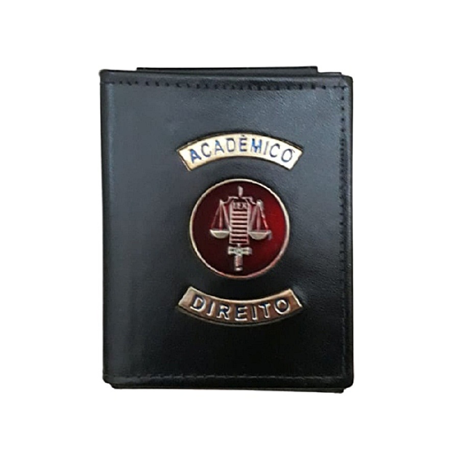 Carteira de Couro para Acadêmico de Direito (balança)
