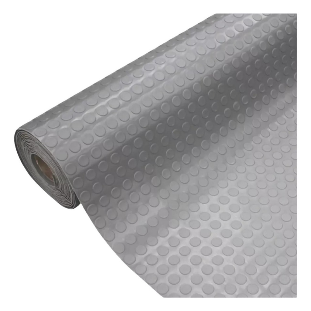 Tapete Antiderrapante Emborrachado Cinza Moeda 60cm X 1,30m Banheiro Rampa Box Escada Impermeável